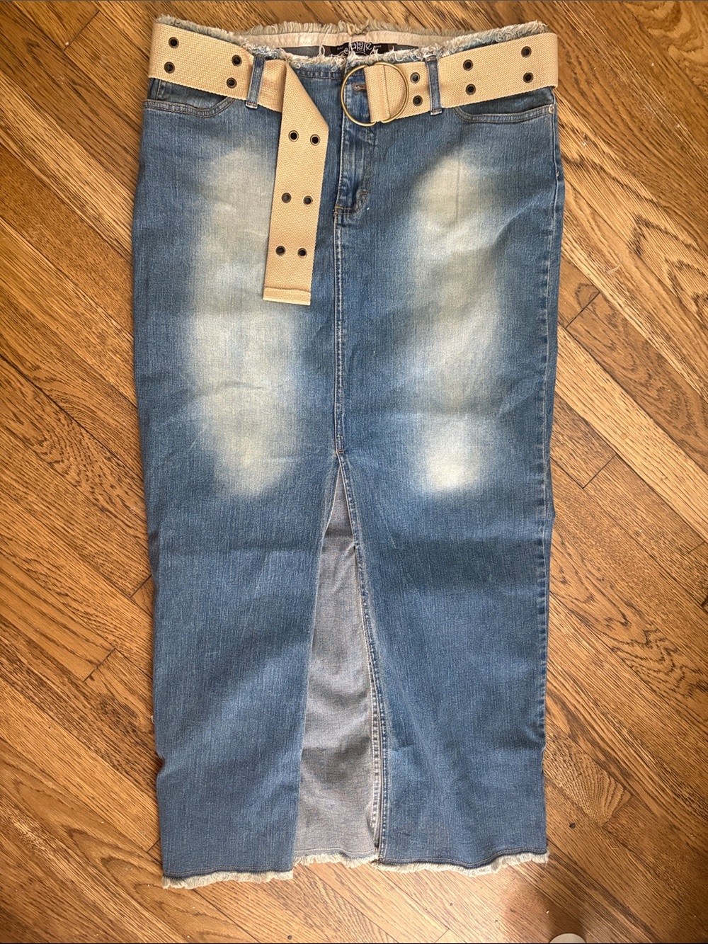 90s Denim Skirt with Front Vent size 9 Jalene
